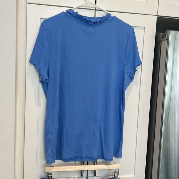 Lauren Ralph Lauren Blue 100% Cotton 2pc Pajama Lounge Set Top & Shorts size XL - Picture 16 of 17